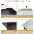 10x12 FT Softtop Metal Gazebo with Mosquito Net&Sunshade Curtains,Sturdy Heavy Duty Double Roof Canopy,Galvanized Steel Design Outdoor Tent,Suitable for Gardens,Patio,Backyard