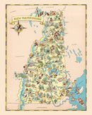 Vintage Map of New Hampshire 1935