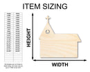 Unfinished Wood Church with Bell Shape - Craft - up to 46"