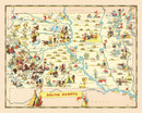 Vintage Map of South Dakota 1935