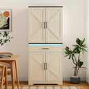 Modern Wooden Cabinet with Sturdy Frame for Living Room, Entryway, Bedroom, Hallway, Office, with LEDs,with Drawer