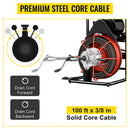 [100FTX3/8"] Electric Sewer Drain Cleaner Snake Clog Machine W/ Cutter (SAK53785)