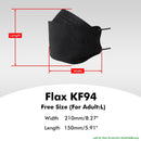 [100PCS] KN Flax KF94 BLK Mask | Made in Korea | FDA Registered