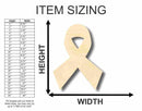 Unfinished Wood Cancer Ribbon Shape - Craft - up to 46" DIY