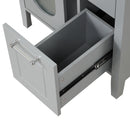 24' Bathroom Vanity with Sink, Bathroom Vanity Cabinet with Two Drawers and Door, Adjustable Shelf, Solid Wood and MDF, Grey (Old Sku:WF309411AAE)