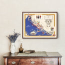 Vintage Map of Dalmatia Italy, 1938