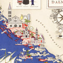 Vintage Map of Dalmatia Italy, 1938