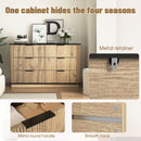 Modern 6-Drawer Natural Wood MDF Cabinet with Metal Rounded Corners and Exquisite Handles – Multi-Functional Storage