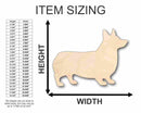Unfinished Wood Corgi Dog Shape - Animal - Pet - Craft - up to 46" DIY