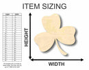 Unfinished Wood Shamrock Shape - St Patrick's - Craft - up to 46" DIY