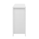 Modern Wave-Pattern Sideboard Cabinet with 2 Drawers and 4 Doors, 3-Level Adjustable Shelves, Aluminum Arc Handles, Scandinavian Style, 3 Colors, Suitable for Entryway, Living Room, Foyer