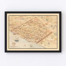 Vintage Map of Detroit, Michigan 1818