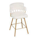 26' Counter Height Bar Stools Set of 2, 180° Swivel Upholstered Barstools with Backs and Metal Legs, Bar Stools for Kitchen Island, Cafe, Pub,