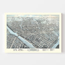 Vintage Map of Lowell, Massachusetts 1876