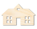 Unfinished Wood House Silhouette Shape - Craft - up to 46"