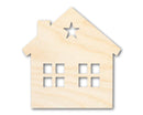 Unfinished Wood House Silhouette Shape - Craft - up to 46"