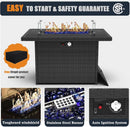 Patio Furniture Set Fire Pit Table 13 Piece All Weather