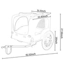 Outdoor Heavy Duty Collapsible Pet Bike Trailer with 16-Inch All-Terrain Wheels & Universal Hitch – Foldable Dog/Cargo Carrier Cart for Bicycles, blue, grey