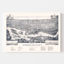 Vintage Map of Spokane Falls, Washington 1884