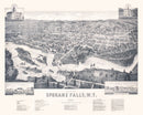 Vintage Map of Spokane Falls, Washington 1884