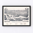 Vintage Map of Spokane Falls, Washington 1884