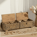 Hand Carved 23" Long Wooden Double Box