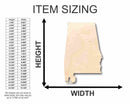 Unfinished Wood Alabama Shape - State - Craft - up to 46" DIY