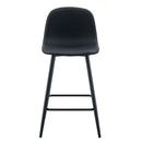Modern Black PU Bar Chair Set - Rounded Backrest, Comfortable Design, Multiple Colors