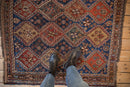 4x4.5 Antique Qashqai Square Rug