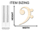 Unfinished Wood Bass Clef Shape - Music - Nursery - Craft - up to 46" DIY