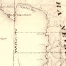 Vintage Topographical Map of Lake Tahoe 1874