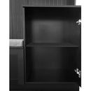 ON-TREND Elegant Design Hall Tree with Comfort and Storage Solutions, Functional Hallway Shoe Cabinet with Bench&Cushion, Modern Coat Rack with Hooks for Entryways, Black (OLD SKU: SD000026AAB)