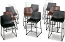 Mid Century Centiar 18.75 Inch Dining Bucket Chairs Set Of 2 Black And Brown
