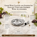 Grape Wine Coaster and Stopper Set