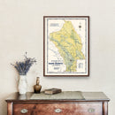 Vintage Map of Napa County, California 1940