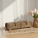 Hand Carved 23" Long Wooden Double Box