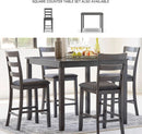 Charcoal Gray 6Piece Contemporary Dining Set Bench
