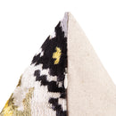 Handmade Velvet Throw Pillow - 20x20 Inches, Naturally Vegetable-Dyed, Premium Down Feather Insert - Black, Gold, and Gray Ikat Pattern, Luxury Home Decor Accent