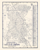 Vintage Map of San Luis Obispo, California 1920