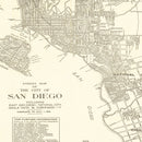Vintage Map of San Diego, California 1914