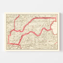 Vintage Map of Placer County, California 1914