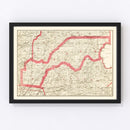 Vintage Map of Placer County, California 1914