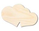 Unfinished Wood Double Heart Shape - Love Craft - up to 46"