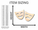 Unfinished Wood Comedy Tragedy Shape - Theatre - Craft - up to 46" DIY