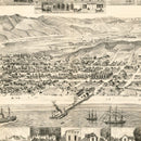 Vintage Map of San Buena Ventura, California 1884