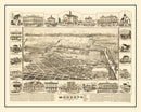 Vintage Map of Modesto, California 1888