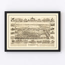 Vintage Map of Modesto, California 1888