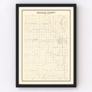 Vintage Map of Davison County, South Dakota 1900