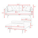 Elegant Sofa Bed with Nail Head Trim in Black Velvet and Matching Pillow, 69.7 Inches