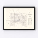 Vintage Map of Custer, South Dakota 1969